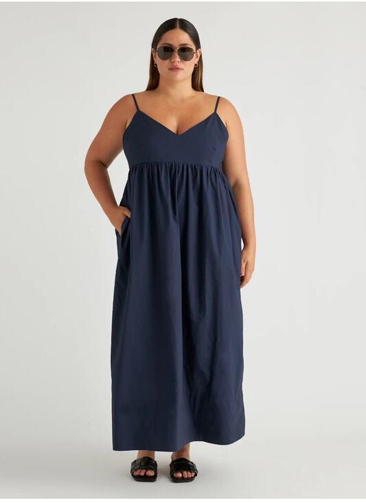 Quince Dresses & Skirts - QUINCE NWT Organic Cotton Sleeveless Maxi Dress  in Navy // S